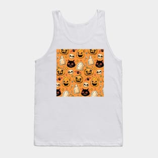 Orange Halloween pattern Tank Top